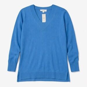 NWT LOFT Bright Blue V-Neck Sweater | Lightweight Knit Top – Size S